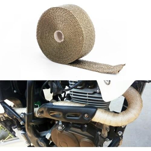 10M Asbestos Fiber Universal Motorcycle Fireproof Cloth Roll Shield Protective Tan Tape Exhaust End Pipe
