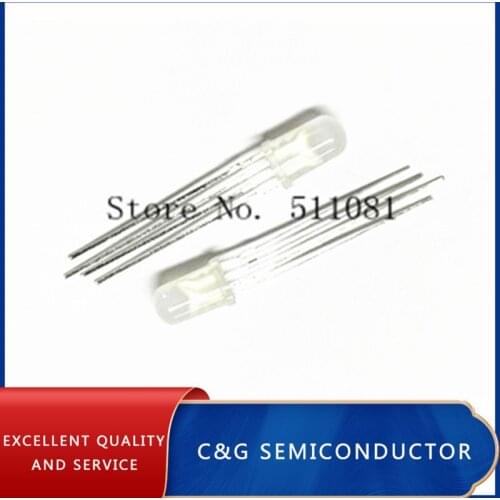 100PCS 5mm RGB Ultra Bright led Common Cathode 3.1-3.3V red, green, blue three color four feet seven lights