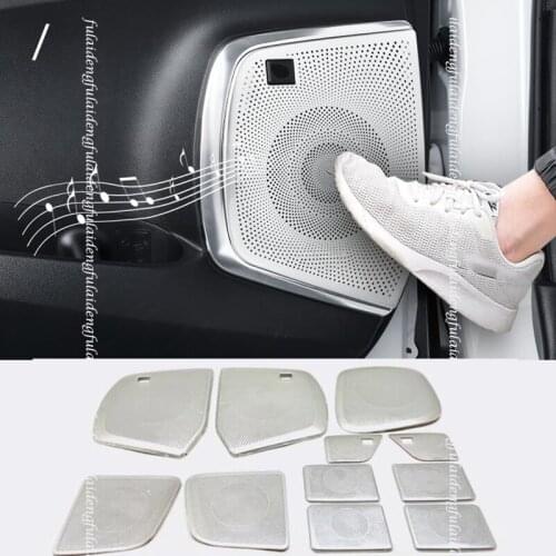 11pcs For Toyota Alphard 2016-2019 stainless steel Car Interior Door Speaker Decor Cover Frame Trim Car Accessories