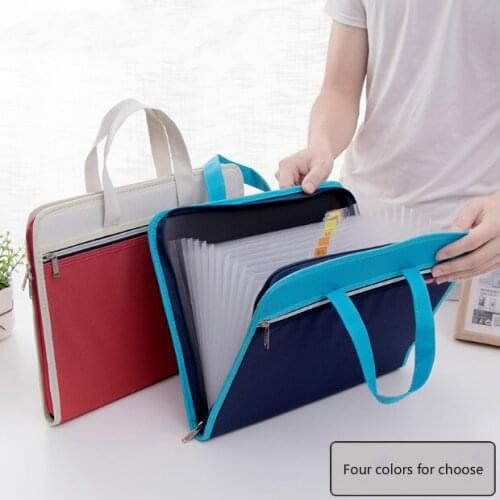 13 Pockets A4 Document Bag Organ Candy Color Document Bag File Folder Expanding Wallet Bill Folder Office Supply