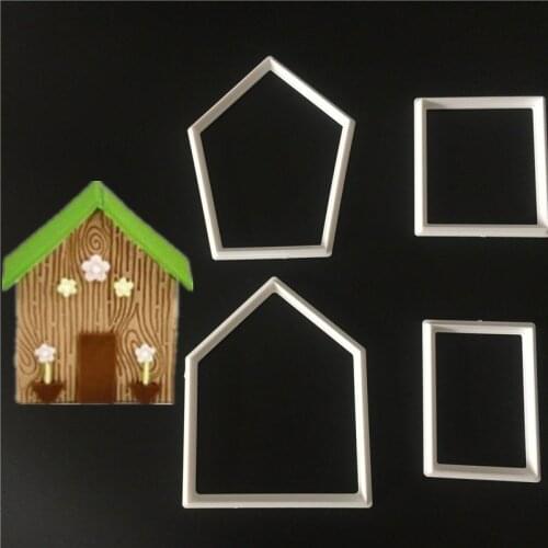 2pcs house sugar cake printing die biscuit mold baking mold tool biscuits compression molds commonly used clay