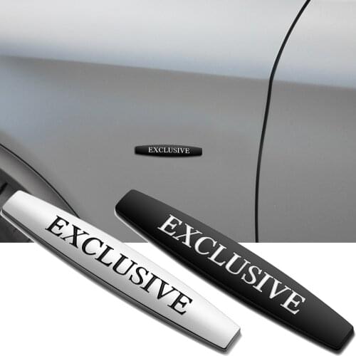 2pcs EXCLUSIVE Badge Logo Fender Sticker For Mercedes Benz AMG C E S V Class R320 R350 S500 S550 C300 C320 W222 W202 Car Tuning