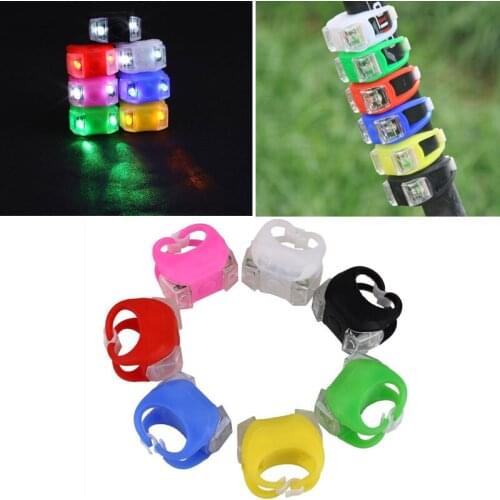 2PCs Led Bicycle Light Silicone Waterproof Bike Strobe Lights Night Outdoor Riding Safety Warning Cycling Front Lamp Taillight