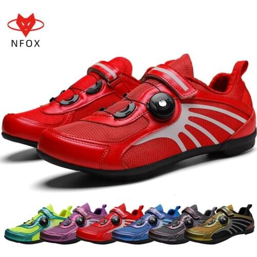 2020 Search for Men and Women Lock Mountainous Bicycle Shoes Lock Shoes Road Adult Riding Shoes Red and Green New Type DC-118