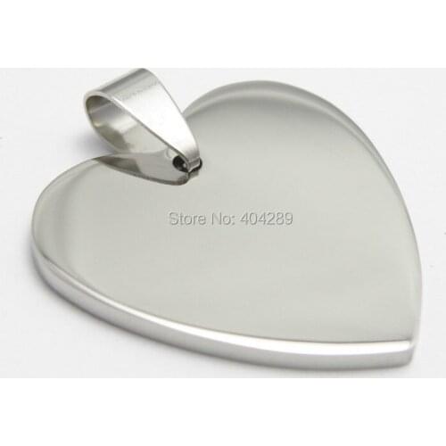 50pcs High Quality Double Polished Heart Shape Army Dog Tags Stainless Steel Pet Tags Pendant