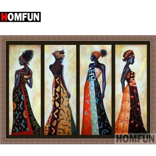 HOMFUN 5D DIY Diamond Painting "Indian beauty" Full Drill Resin Diamond Embroidery Cross Stitch Home Decor A19485
