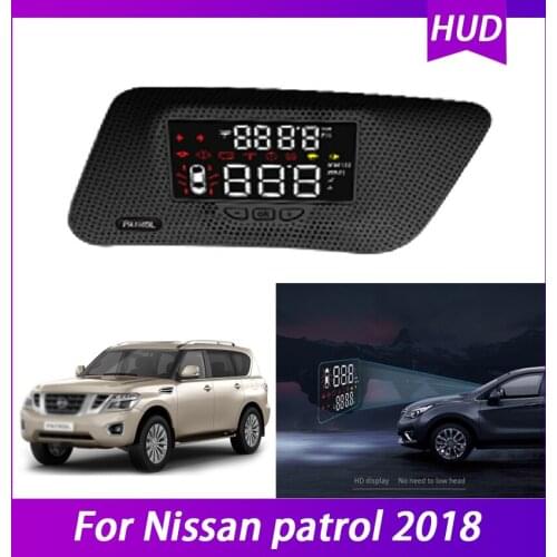 Car Accessories Head Up Display HUD For Nissan patrol 2018 car Electronic Safe Driving Screen Projector Security Alarm Overspeed