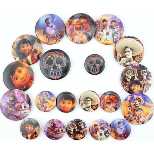 10Pcs/Set Movie Miguel Riveras Figure Pins Brooches Badges Chest Ornament Cosplay Itabag Bag Clothing Accessoies Gift new