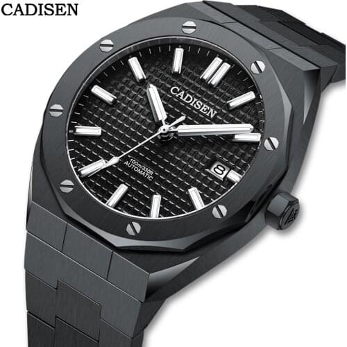 CADISEN New Mechanical Wristwatch Luxury Sapphire Glass NH35A Movement Mens Sports Waterproof Carbon Fiber Automatic Watches