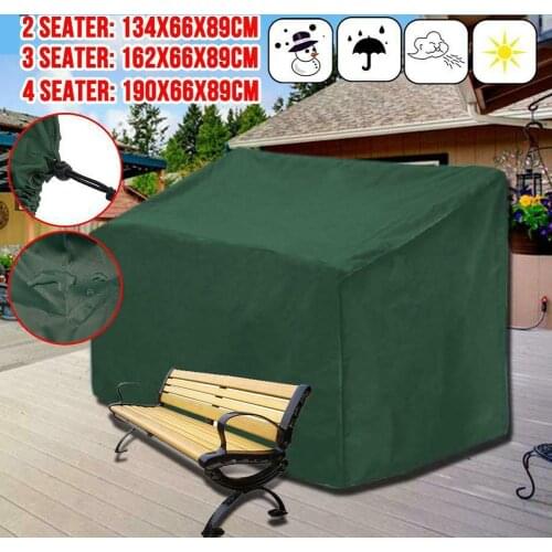 Outdoor 2/3/4 Seat Garden Bench Seat Cover Waterproof and Windproof UV-proof Garden Furniture Green Sofa Cover Dustproof