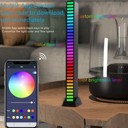 Battery Or Plug-in Type-C App USB Colorful Atmosphere Light RGB Car Using Creative Desktop Rhythm Voice Control Pickup Lamp