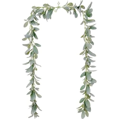 Flower Vines Garland Simulation Rattan 2M Lambs Ear Leaf Long Green Plants Arch Ornament Mori Style Artificial Plant