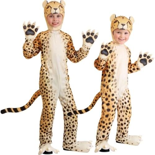 Kids Toddler Cosplay Animal Leopard Cheetah Jumpsuit Jumpsuits Rompers for Costume Ball Halloween Purim Carnival Party Costume