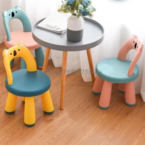 Childrens Backrest Chair Thickened Kindergarten Baby Cartoon Small Bench Cute Non-slip Seat