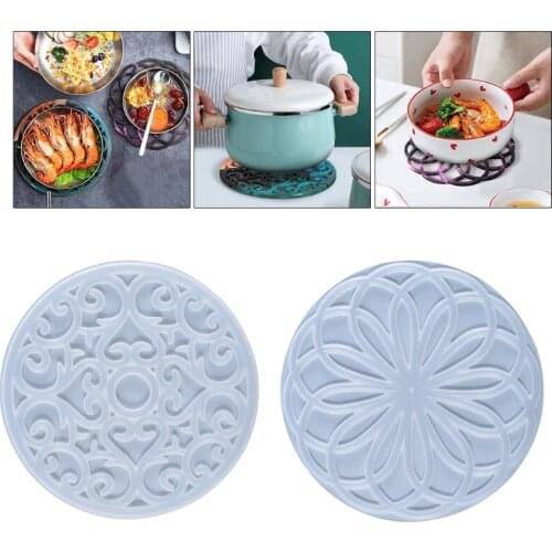 E56A Mandala Placemat Epoxy Resin Mold Coaster Cup Mat Casting Silicone Mould DIY Crafts Home Decorations Making Tools
