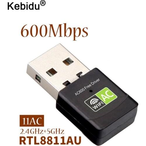 Kebidu New Version Free Driver 600Mbps Wireless USB Wifi Adapter Receiver 2.4+5 Ghz USB Wifi 802.11n/g/b Network Card For PC