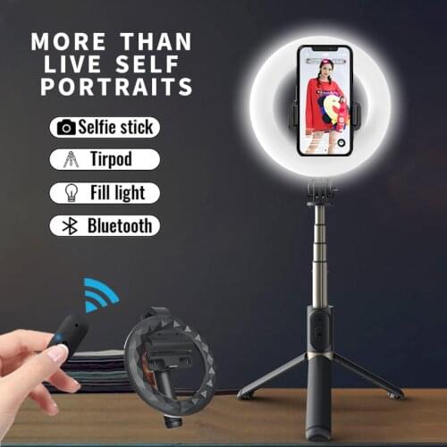 Q07:4 in 1 LED Ring Camera Light Tripod for Phone, Monopod Stabilizer Selfie Stick, Suitable Huawei Xiaomi Gimbal Smartphone