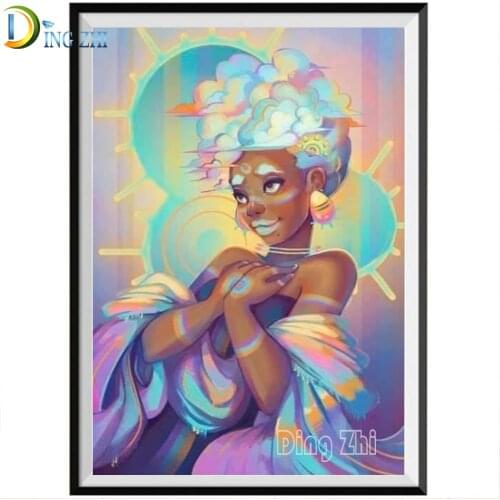 Colorful Black Beauty Art 5D Diamond Painting Cross Stitch Cartoon Embroidery Mosaic Beaded Wall Art Picture Childrens Room