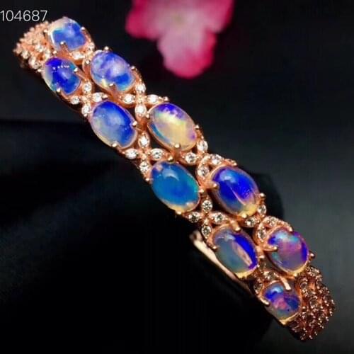 Best Gift Real Natural Opal Bangle 925 sterling silver Fashion Opal Bangle