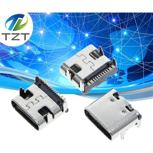 Micro USB JACK 3.1 Type-C 16pin DIP female connector For Mobile Phone Charging port Charging Socket Good Quality