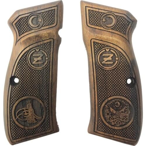 CZ75 the Moon the stars CZ75 Logo Ottoman Tuğra and Rigging Model Laser Cutting Wooden Grip