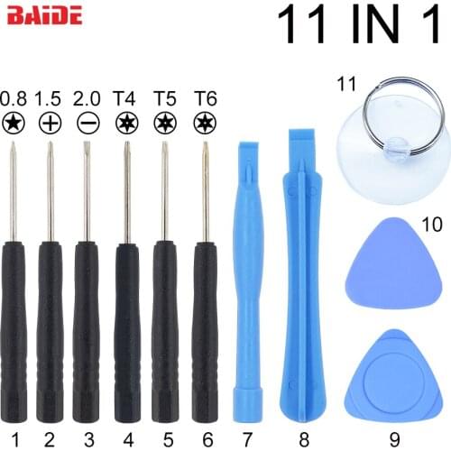 11 in 1 Opening Tools Kit , Pry Repair Tool With Pentalobe T4 Screwdriver for iPhone 4 5 6 Galaxy S4 MOTO Nokia 300sets