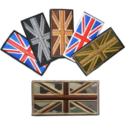 National Flag United Kingdom of Great Britain Emblem Embroidered Patch Hook & Loop Army Badge 3D Tactical Military Badges