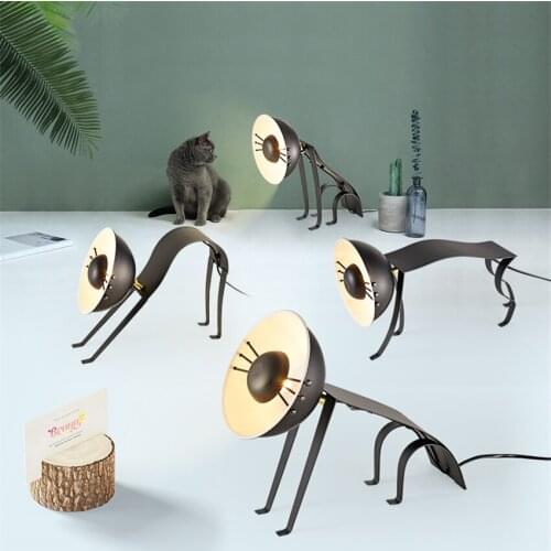 Nordic Iron Cat Modeling Table Lamps Study Childrens Room Bedroom Art Deco Desk Lamp Studio Restaurant Postmodern Table Lights