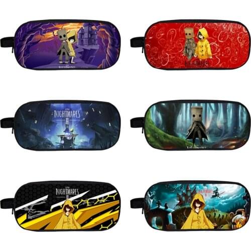 New 3D Double Layer Little Nightmares 2 Pencil Case Children Pen Bag Women Cosmetic Bag Student Cartoon Pen Box Stationery Bag