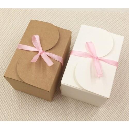 30Pcs/Lot 9x6x6cm Kraft Paper Gift Packaging Box Handmade With Free Strings Sealing For Wedding Birthday Party Decoration Boxes