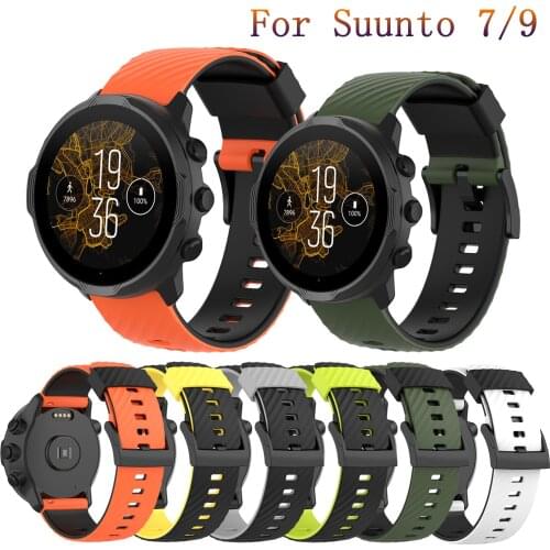 Silicone Strap Replacement WatchBand For suunto 7 D5 Wrist Bracelet for Suunto 9 Spartan Sport Wrist HR Baro Smart Watch Correa
