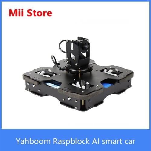 Yahboom Raspblock AI function robot car with Mecanum wheels and 3 DOF camera platform design for Raspberry Pi 4B