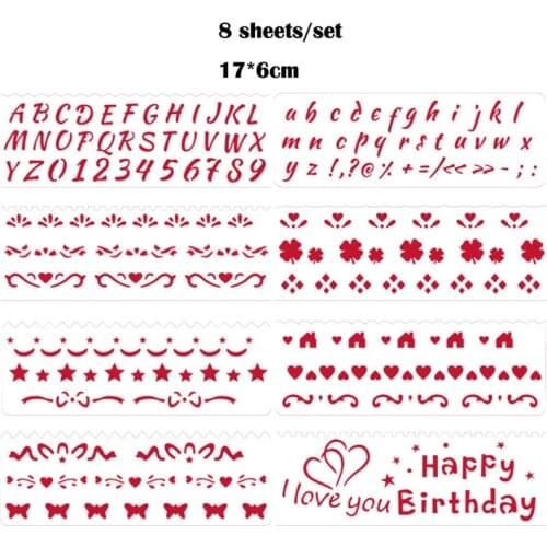 Number Letter Painting Stencil Bullet Journal Stencils DIY Scrapbooking Album Decorative Accessories Drawing Template Reusable