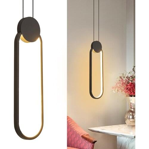 Geometric shape chandelier LED bedroom bedside pendant light simple dining room lamp single head bar minimalist small chandelier