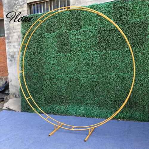 Outdoor Circle Wedding arch party marriage backdrop arch stand double round ring iron arch frame pergola flower arch decoration