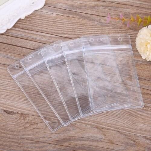 Unisex Popular transparent Clear PVC Plastic Badge Work Exhibition ID Name Waterproof Card Holders 5PC