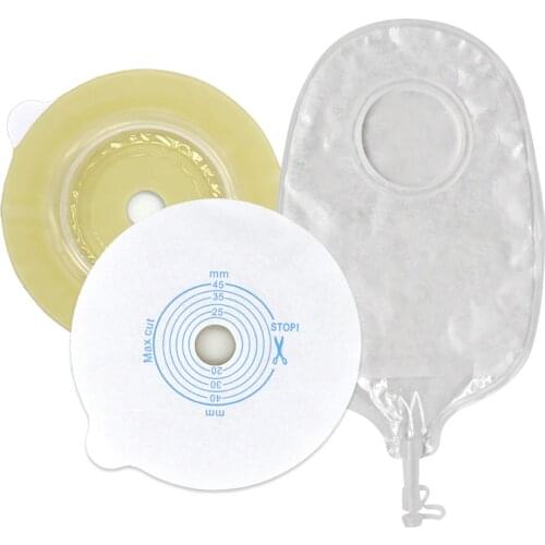 Urostomy Bags Kits Two Pieces Urine Bags Stoma Care Max Cut 45mm Factory Wholesale Anti-leak Durable Urostomy Bag