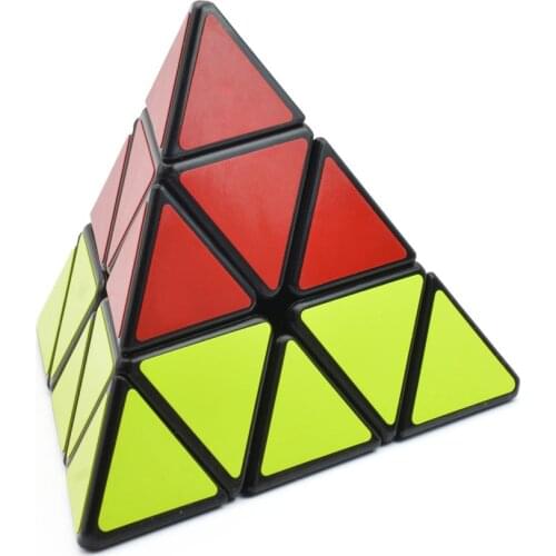 Volcano Pyramid Tetrahedron Triangle Stickerless or Black 3x3x3 Speed Magic Cube Twist Puzzle Toy Brain Teaser IQ Game 3x3 Gift