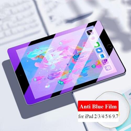 Anti Blue Tempered Glass For Apple iPad 6 5 9.7 Full Cover 2.5D Tablet Screen Protector For iPad 4 3 2 9.7 9H Protective Film