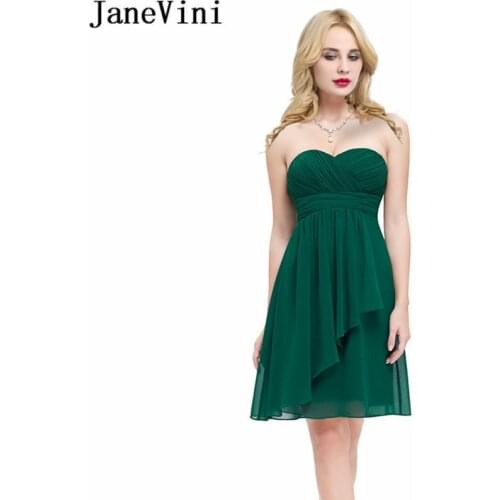 JaneVini Green Short Bridesmaid Dresses Royal Blue Watermelon Wedding Formal Dress Women Elegant A Line Maid of Honor Gowns 2020
