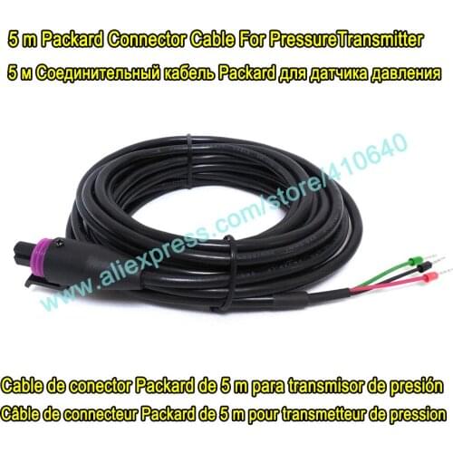 100 Pieces 5 m Independent Insulation Cable With Packard Connector 3 Pin 4 to 20 mA Current Type for Pressure Transmitter Sensor