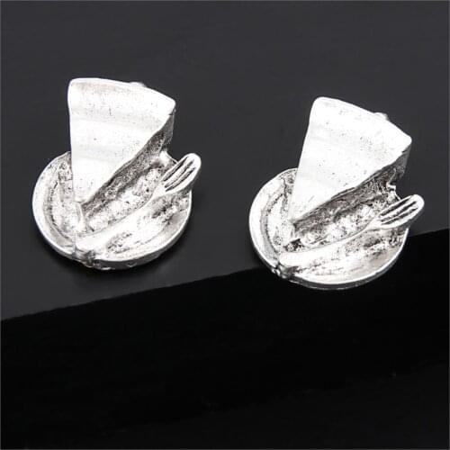 15Pcs Silver Color Tableware And Cake Charms Kitchen Pendant Making DIY Handmade Alloy Necklaces Jewelry Crafts 14X17mm A3225