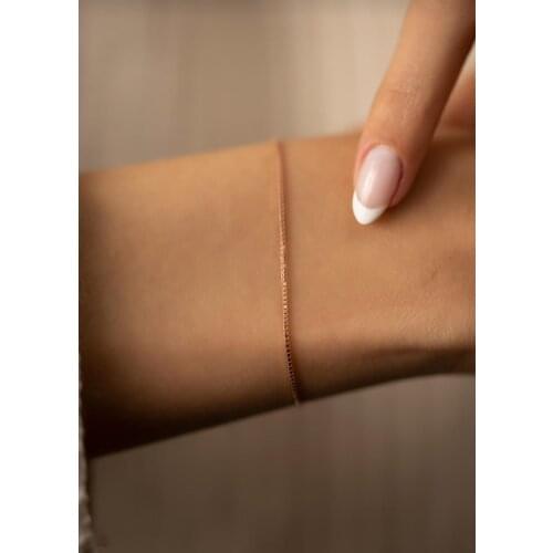 2021 fashion Chain Pattern Rose Plated Silver Italian Bracelet Women Gold color 925 sterling pure silver elegant design delicate high quality