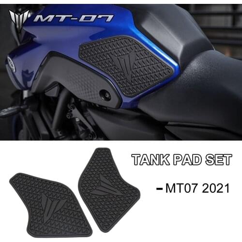 2021 New a set Black Motorcycle Fuel Tank Cushion Knee Pad Fuel Tank Pads Side Sticker For Yamaha MT07 MT 07 MT-07 mt07 mt 07