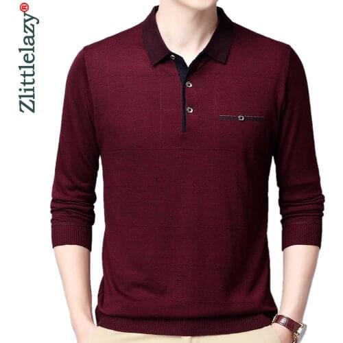 2021 Long Sleeve Polo Tee Shirt Men Casual Solid Mens Clothing Polos Shirts Mens Fashion Slim Fit Poloshirt Tops Fake Pocket 01