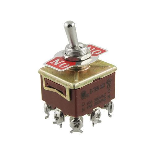 3PDT On/On 2 Position Toggle Switch AC 15A/250V 10A/380V