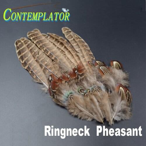 40pcs Ringneck Pheasant Feathers Fly Tying Materials Assorted Wing Main Feather&Saddle Tippets&Body Feather For Nymph&Caddis