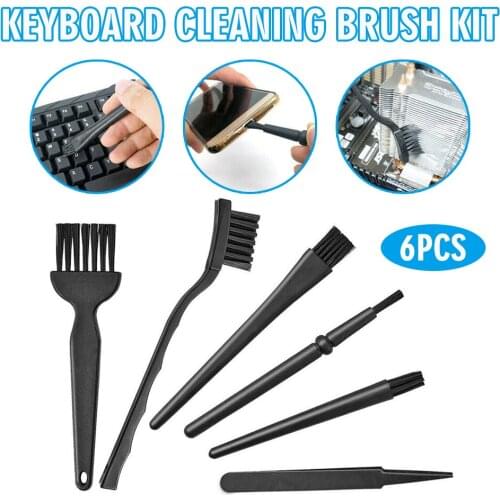 6 In 1 Computer Keyboard Cleaning Brush Kit Dust Brush Cleaner Laptop Brush Dust Cleaning Tweezers Kit Home Cleaning