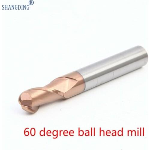 60 degrees Two Blade Carbide Tungsten Steel Ball Knife Number Control CNC Milling Cutter