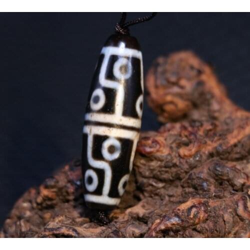 AL Treasure Magic Power Tibetan old Agate 12 eye dZi Bead Amulet Pendant Talisman Timestown UPD21Asw